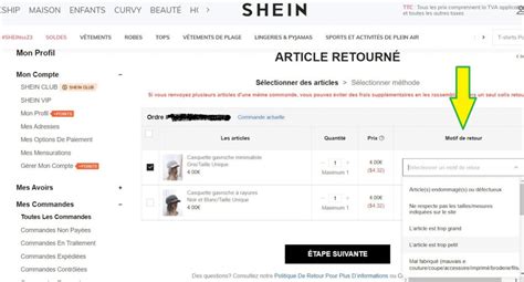 Comment renvoyer un article sur Shein